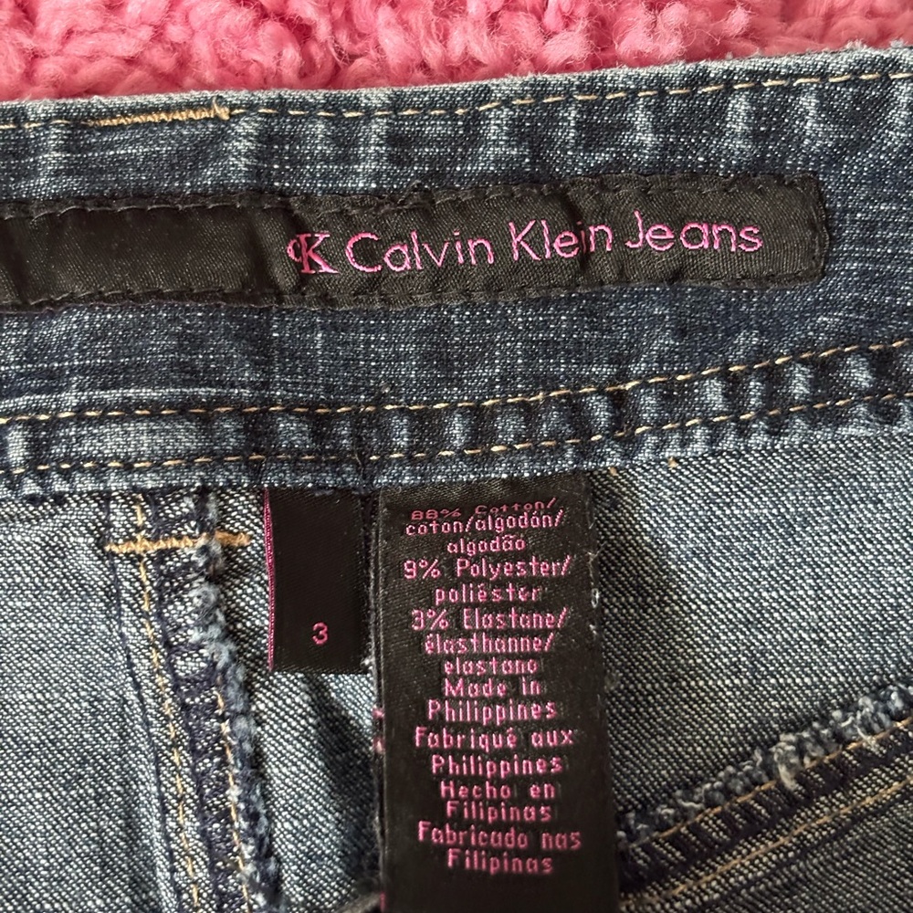 CK Calvin Klein Jeans vintage Y2K Short Denim mini Skirt 4 Pockets 2000s - Picture 5 of 6